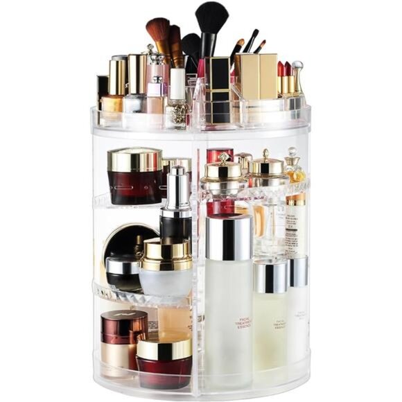 AMEITECH Makeup Organizer, 360 Degree Rotating Adjustable Cosmetic Storage - Picture 14 of 14